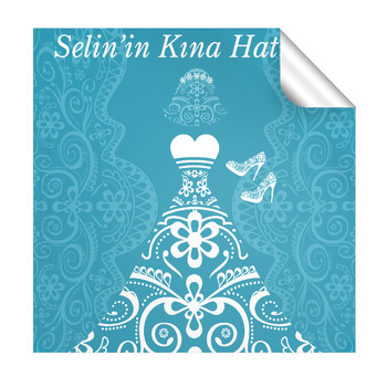 Gelinlik Desenli Kare Etiket