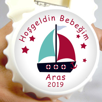 Gemi Temalı Kapak Şekilli Magnet Açacak