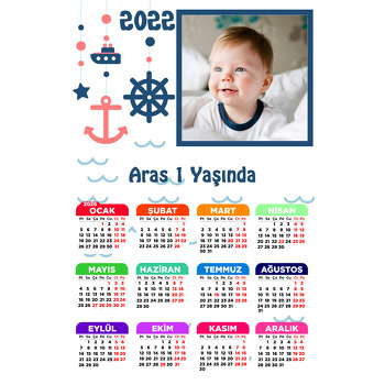 Gemi Temalı Takvim Magnet
