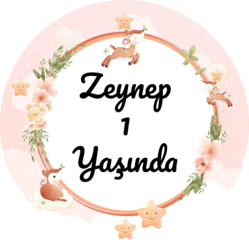 Geyik Yavrusu ile Bulutlar Temalı Akrilik Daire Magnet