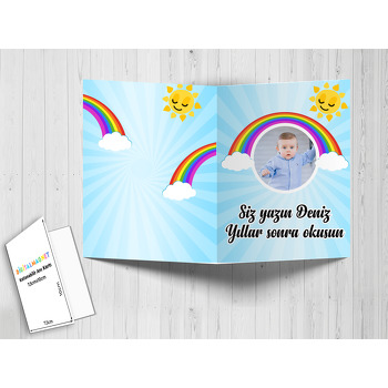 Gökkuşağı ve Güneş Temalı Anı Kartı