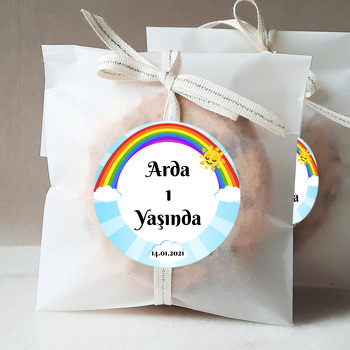 Gökkuşağı ve Güneş Temalı Parti Sticker