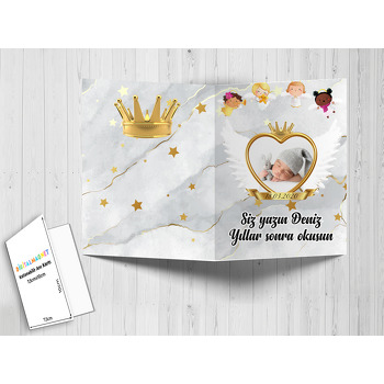 Gold Angel Temalı Anı Kartı