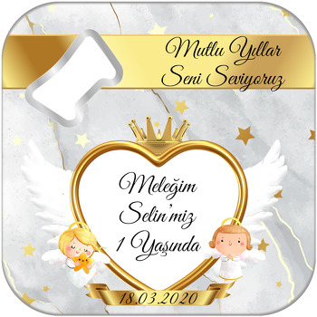 Gold Angel Temalı Kare Magnet Açacak