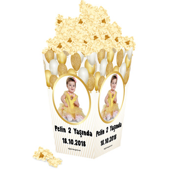 Gold Balon Temalı Popcorn Kutusu