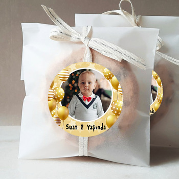 Gold Balonlar ile Yıldızlı Fon Temalı Sticker