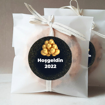 Gold Balonlar Temalı Yeni Yıl Sticker