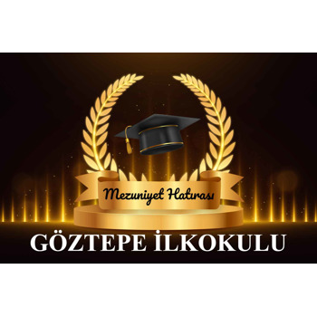 Gold Başak Çerçeve ile Kep Temalı Mezuniyet Afiş
