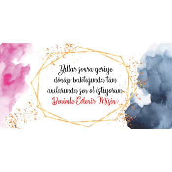 Gold Çerçeve Temalı Evlilik Teklifi Afiş