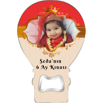 Gold Çerçeveli 6 Ay Kınası Temalı Balon Magnet Açacak