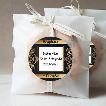 Gold Desen Temalı Doğum Günü Sticker