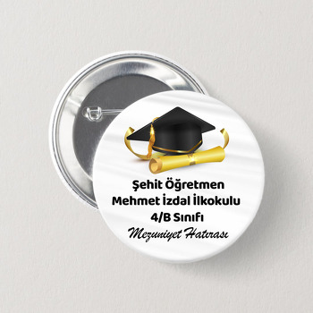 Gold Diploma ile Kep Temalı İğneli Buton Rozet