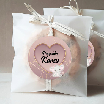 Gold Kalp Çerçeve ile Fil Temalı Sticker