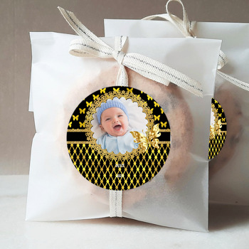 Gold Kelebek Temalı Resimli Sticker