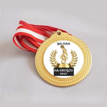Gold Mikrofon Temalı Metal Madalya