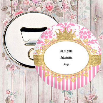 Gold Pink Damask Temalı Magnet Açacak