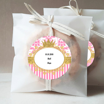 Gold Pink Damask Temalı Sticker