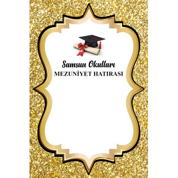 Gold Simli Fonda Kep ile Diploma Temalı Afiş