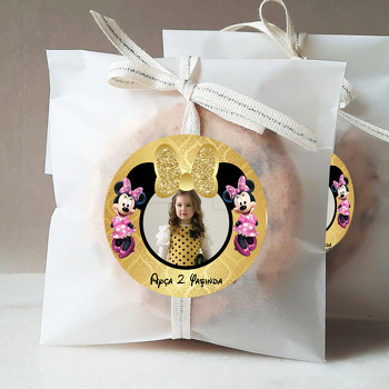 Gold Simli Minnie Mouse Temalı Resimli Sticker