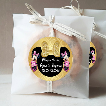Gold Simli Minnie Mouse Temalı Sticker