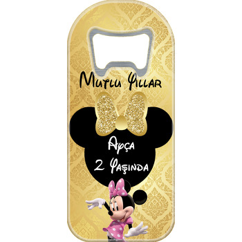 Gold Simli Minnie Mouse Temalı Uzun Magnet Açacak