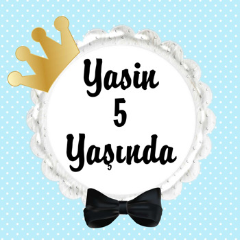 Gold Taç Çerçeve ile Mavi Fon Temalı Kare Doğum Günü Parti Afiş