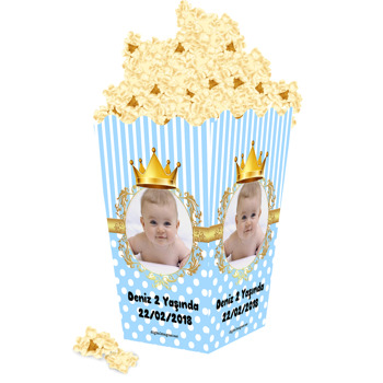 Gold Taç Prens Temalı Popcorn Kutusu