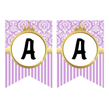 Gold ve Lila Damask Temalı Flama Banner