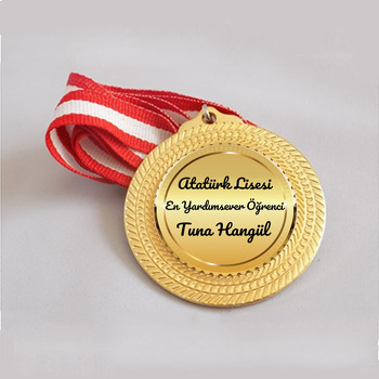 Gold Yansımalı Çerçeve Temalı Metal Madalya