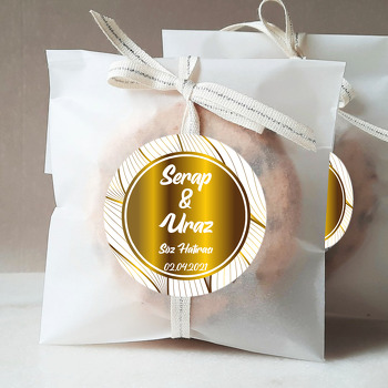 Gold Yaprak Çizgileri Temalı Sticker