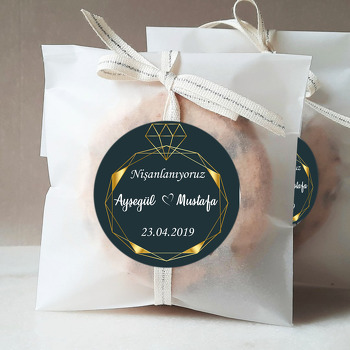 Gold Yüzük Temalı Söz Nişan Nikah Sticker