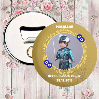 Gold Zeminli Sünnet Temalı Magnet Açacak