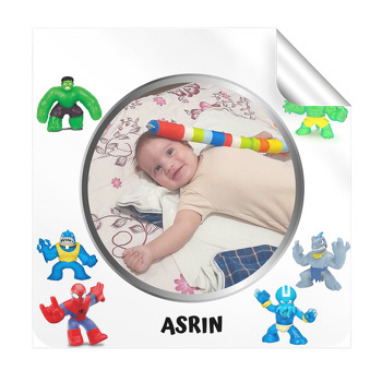 Goojitzu Temalı Kare Parti Etiket