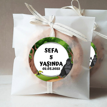 Goril Ormanda Temalı Sticker Etiket