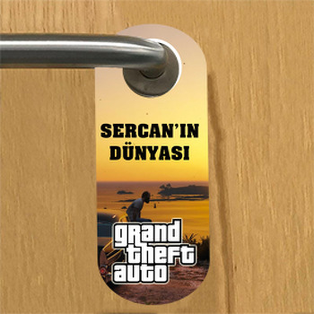 Grand Theft Auto Sahil Temalı Çocuk Odası Kapı Askısı