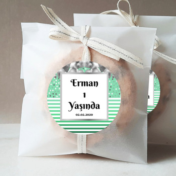 Gri Balonlar ve Yeşil Çizgiler Temalı Parti Sticker