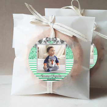 Gri Balonlar ve Yeşil Çizgiler Temalı Resimli Sticker