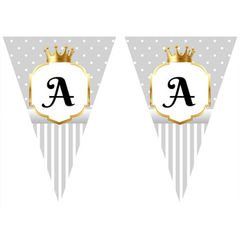 Gri Beyaz Puantiye ile Gold Çerçeve Temalı Parti Banner