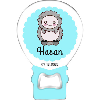 Gri Kuzucuk Mavi Çerçeve Temalı Balon Magnet Açacak