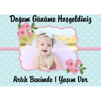 Gül Çerçeve Temalı Doğum Günü Afiş