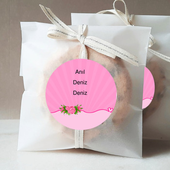 Gül Temalı Sticker Etiket