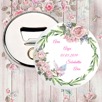 Gül ve Kelebek Temalı Hoşgeldin Bebek Magnet Açacak