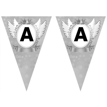 Gümüş Angel Wings Temalı Parti Banner Flama