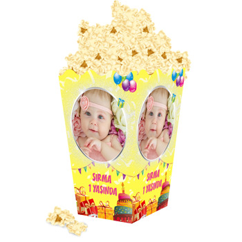 Gümüş Çerçeve Temalı Popcorn Kutusu