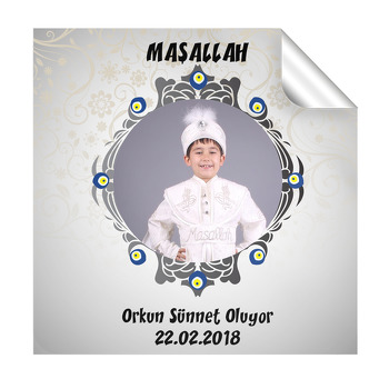 Gümüş Desen Sünnet  Kare Etiketi