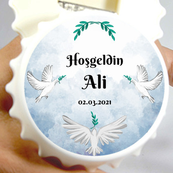 Güvercinler Mavi Fon Temalı Magnet Açacak