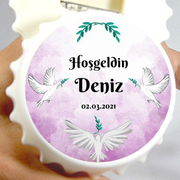 Güvercinler Mor Fon Temalı Magnet Açacak