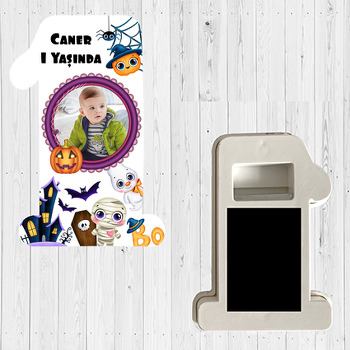 Halloween Boo Temalı Doğum Günü Magnet Açacak