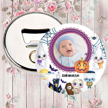 Halloween Boo Temalı Resimli Magnet Açacak