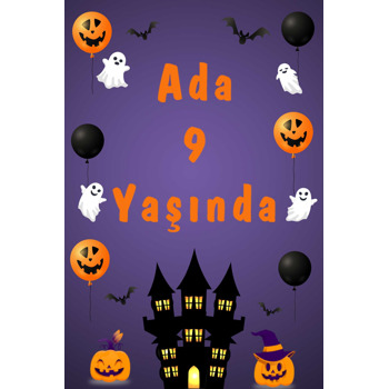 Halloween ile Hayaletler Temalı Doğum Günü Afiş